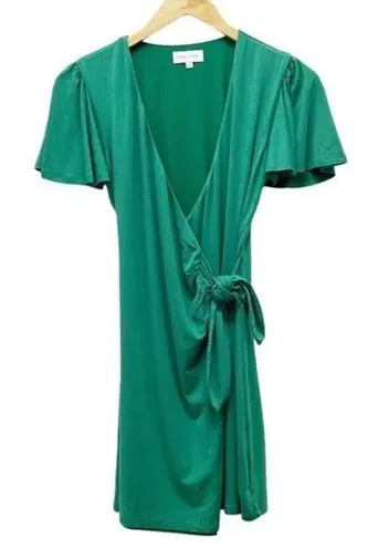 Privacy Please Revolve Jessa Mini Dress Clover Green Short Sleeve Womens Size XS