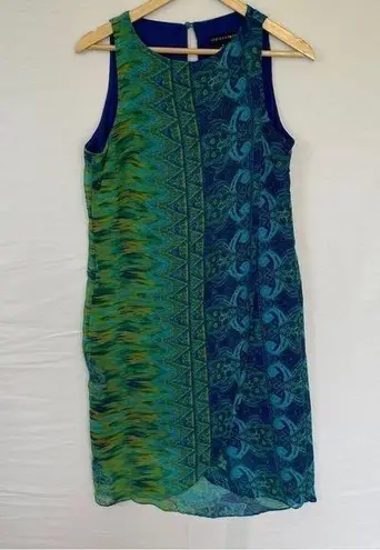 Madison Leigh  Patterned Tank Top Dress Blue and Green Size 6