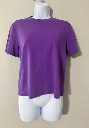 Massimo Dutti Purple Crew Neck Short Sleeve T Shirt Size S Made in Portugal