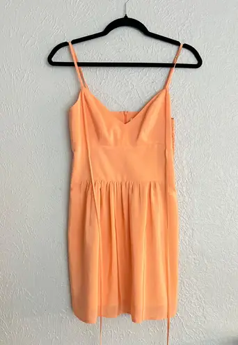 Amanda Uprichard coral orange strappy baby doll silk mini whenever dress S