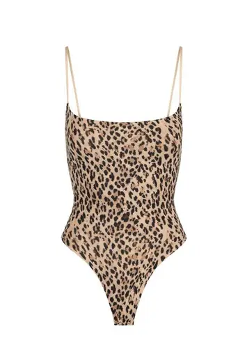 SKIMS  Fits Everybody Cami Bodysuit in Sienna Jaguar Print, Size XXS