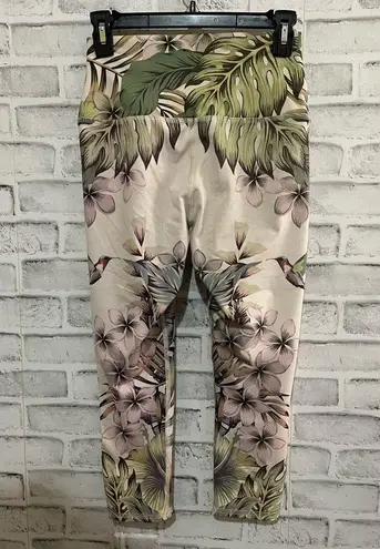 Evolution and creation Women’s tropical leaf & floral print leggings Medium