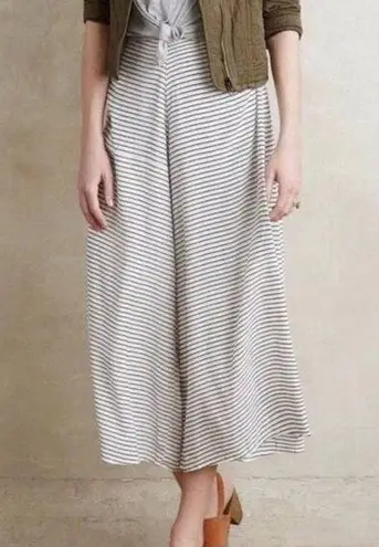Faithfull the Brand Soleil Striped High Slit Wide Leg Pants White (Small) swim