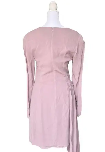 Bardot - Stilla Drape Dress Asymmetrical Long Sleeve Dove Sz 4