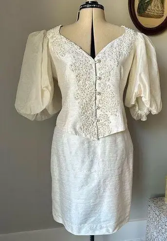 Vintage 1980s silky skirt set