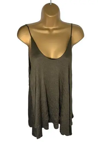 Jolie Flowy Tank Top Dark Olive Green Small