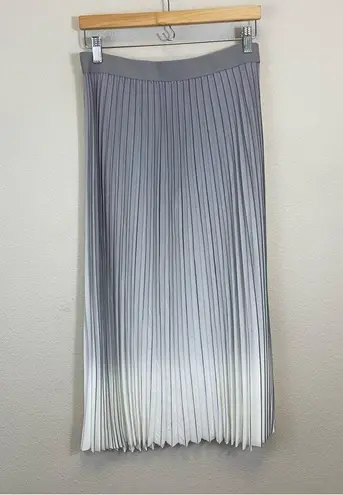 J. McLaughlin  Pleated Ombré A Line Midi Skirt Gray Size M