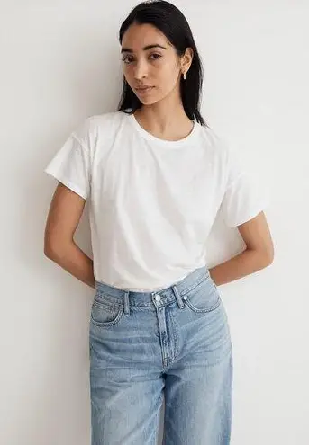 Madewell NWT  Whisper Crew Neck Tee In White Size Medium