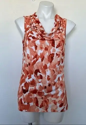 Dana Buchman Draped neck Tank Top Blouse XSMALL Sleeveless burnt orange NEW