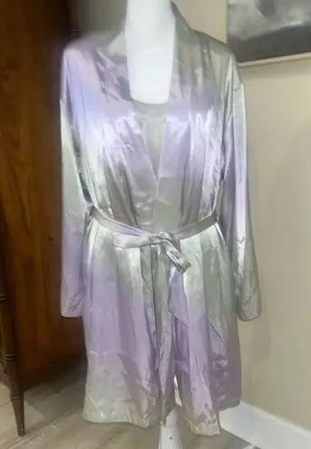 Halston Heritage HALSTON 2-PIECE SLIP NIGHTIE & ROBE SET