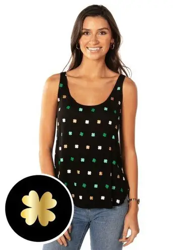 Tipsy Elves WOMEN'S ALL OVER CLOVER TANK TOP Size Large