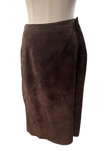 Kate Hill Brown Leather Pencil Skirt size 8