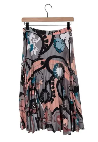 Reiss Lolita Montage Accordion Pleated Skirt Women's Size 8 Abstract Print Artsy