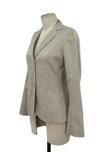 Jil Sander  Cream Greige Wool Blend Two-Button Suiting Blazer Size 34 / US 2