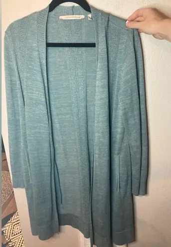 Soft Surroundings Cozy Teal Long Cardigan Size Medium