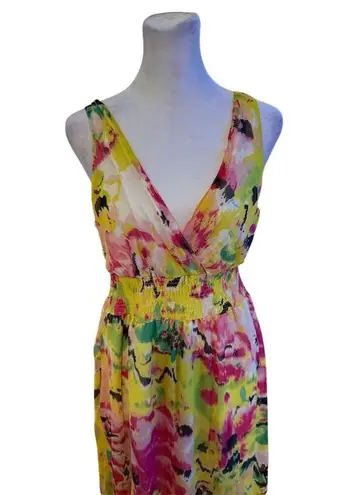 CHAUDRY Women's Boho Maxi Dress Floral Multicolor Size M Spring Casual NWT Size M