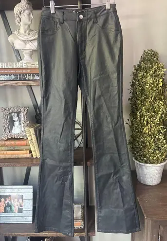 SER.O.YA Presely Coated Denim High Rise Flare Jean Coated Black Womens 26