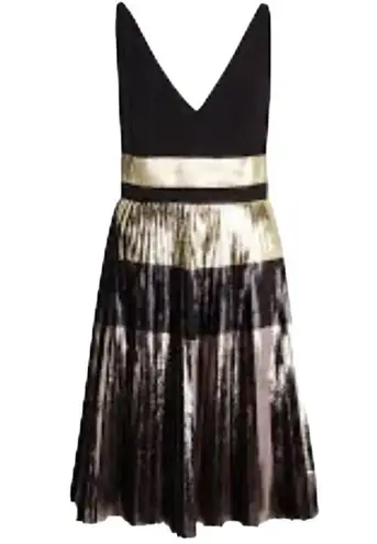 Proenza Schouler Foil-print Pleated Cloqué Dress, Excellent Pre Loved Condition