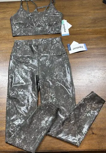 Marika Sport Marika Metallic Activewear Outfit Size L Top Size M Leggings - Image 1