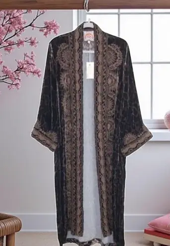 Johnny Was Maude heavily embroidered velvet duster jacket NWT