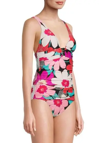 La Blanca Over the Shoulder Front Knot Tankini Swimsuit Top Size 8, New w/Tag