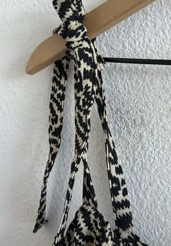 TopShop Love Jumpsuit Cropped with Shoulder Neutral Print US 12 Black