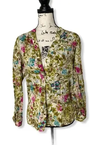 Christopher & Banks Floral Button Front Blouse | Size S | Long Sleeve Lightweigh