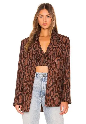 We Wore What NWT Bella Snakeskin Pattern Halter Crop Top Vest Waist Coat Brown szM
