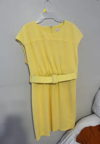 Calvin Klein Yellow Business Dress