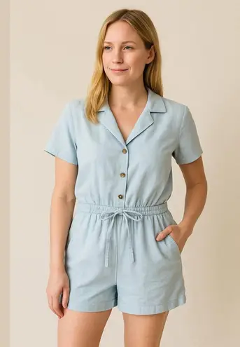 Women's Studio Wear Petite Romper Size PS Blue