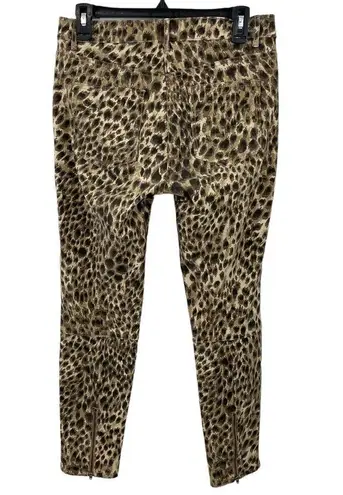 J. McLaughlin  Baxter Pants Jeans Leopard Animal Print Size 6 Zip Ankles