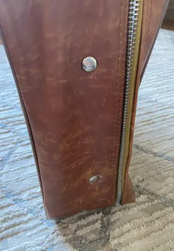 Vintage Brown Leather Mercury Suitcase Luggage