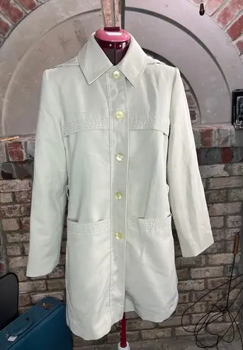 Trench coat short button off hood Tan Size M