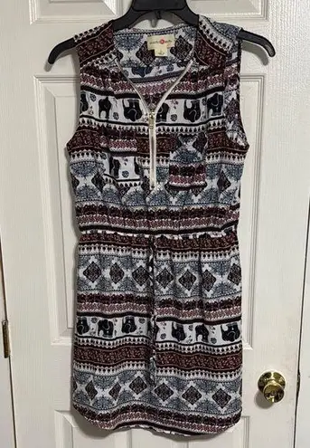 Wishful park Sleeveless Patterned Dress with Zipper Sz large