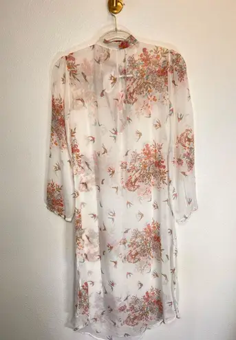 Kareena’s Sheer 100% Silk Floral Cover Up Dress Size S