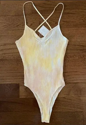 ZARA NWT  ruched tie dye ribbed body suit