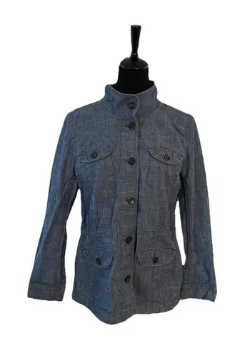Talbots  Women’s Jeans Jacket Medium Petite Chambray Military Style - Image 1