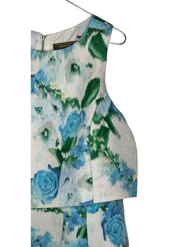 Melonie T. Womens Dress Midi Floral Pleated Pockets Sleeveless Blue/Green 14 NWT Blue Size 12