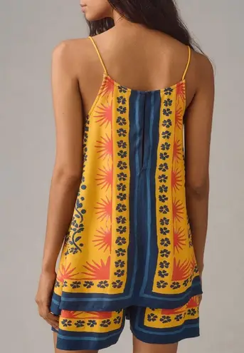 Farm Rio Sunshine Tie Neck Layered Romper, Size L