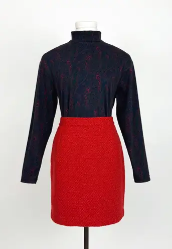 Vintage 70’s Tweed Mini Skirt in Red | Size S/M Size M