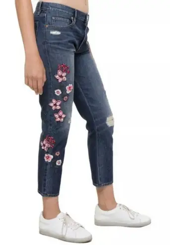 Juicy Couture Women's  Black Label Denim Floral Boyfriend Jeans, Sz 27 - New!