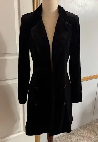 Yumi Kim Black Mini Velvet Blazer Style Dress Size XS