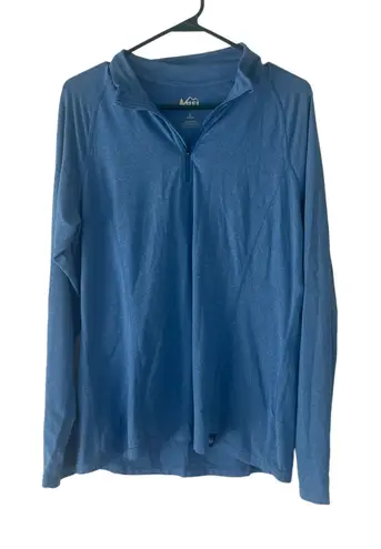 REI Coop Women's Size Large Blue Half Zip Long Sleeve Pull Over Top