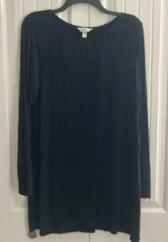 Soma Womens Black Lace Tunic Top Shirt L Rayon Spandex Size L