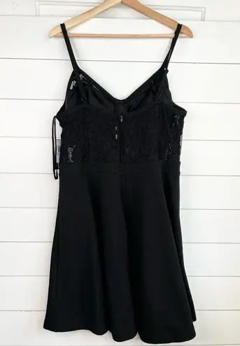City Studio Black Lace Corset Bodice Spaghetti Straps ALine Dress Plus Size 20W