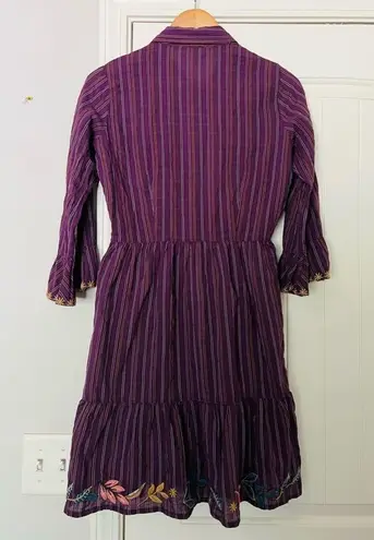 Johnny Was Women's Purple Shuri Easy Tiered Dress