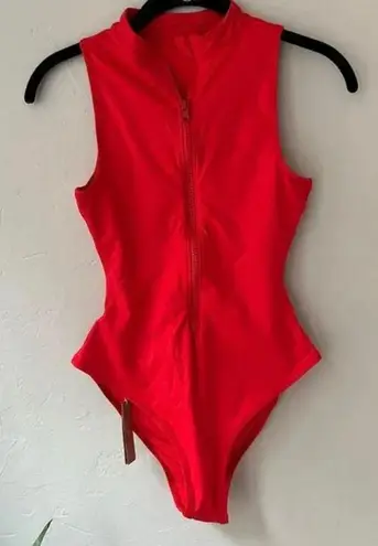 SKIMS Ruby Front Zip One Piece Swimsuit M