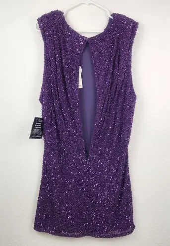 Retrofête Retrofete Berline Sequin Mini Dress Purple Size XL Open Back NWT