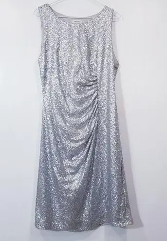 Calvin Klein  Silver Sparkle Shimmer Sequins Party Dress