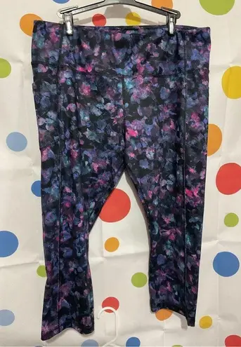 Avia  Activewear Capri Length Athletic Pants Size XXL Blue Pink 🌿💕